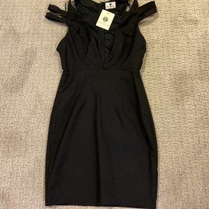 Morning Mist Black Strappy Mini Dress - Size S - Brand New with tags - RARE